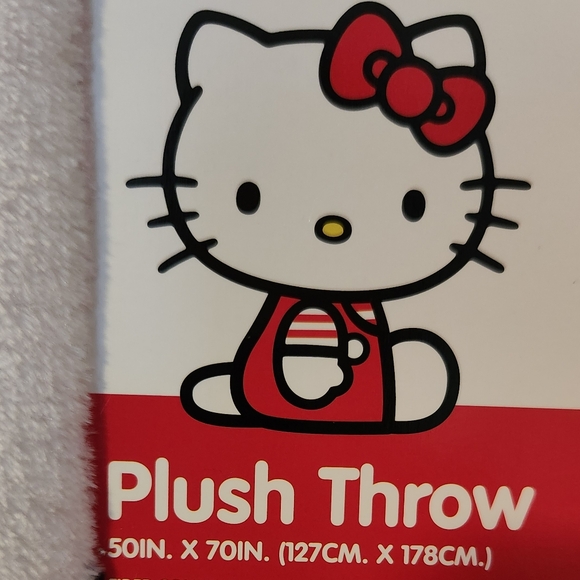 Hello Kitty with fries and stars Throw Blanket NWT - Picture 2 of 4